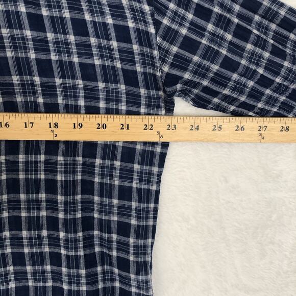 BSBEE 100% Cotton Shirt Women's Sz L Blue Plaid Long Sleeve Button Drop Shoulder - Picture 11 of 13